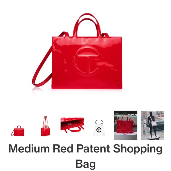 Telfar Bags Telfar Medium Red Patent Shopping Tote Brand New Poshmark